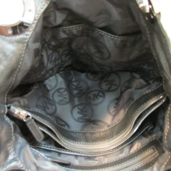 Michael Kors Steel Gray Leather Shoulder Bag - Picture 10 of 16
